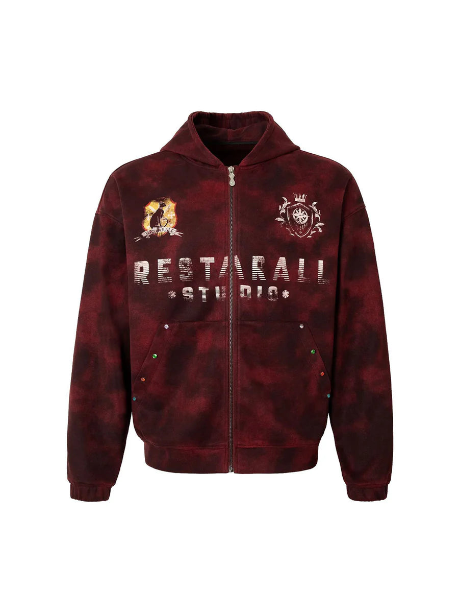 Wasteland Tie Dye Cardigan Zipper Sweatshirt