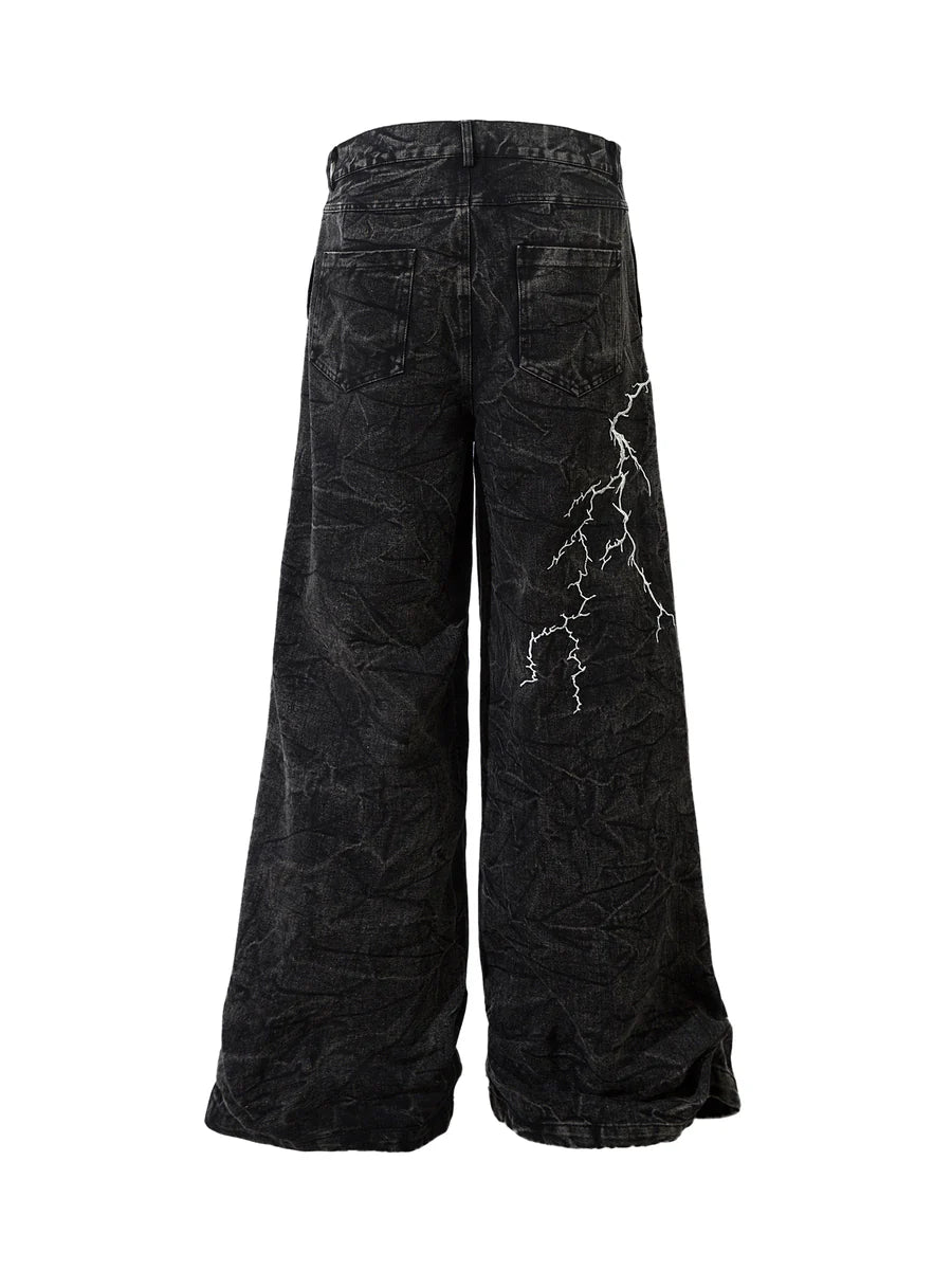 High Street Hip-hop Distressed Washed Jeans - 2185