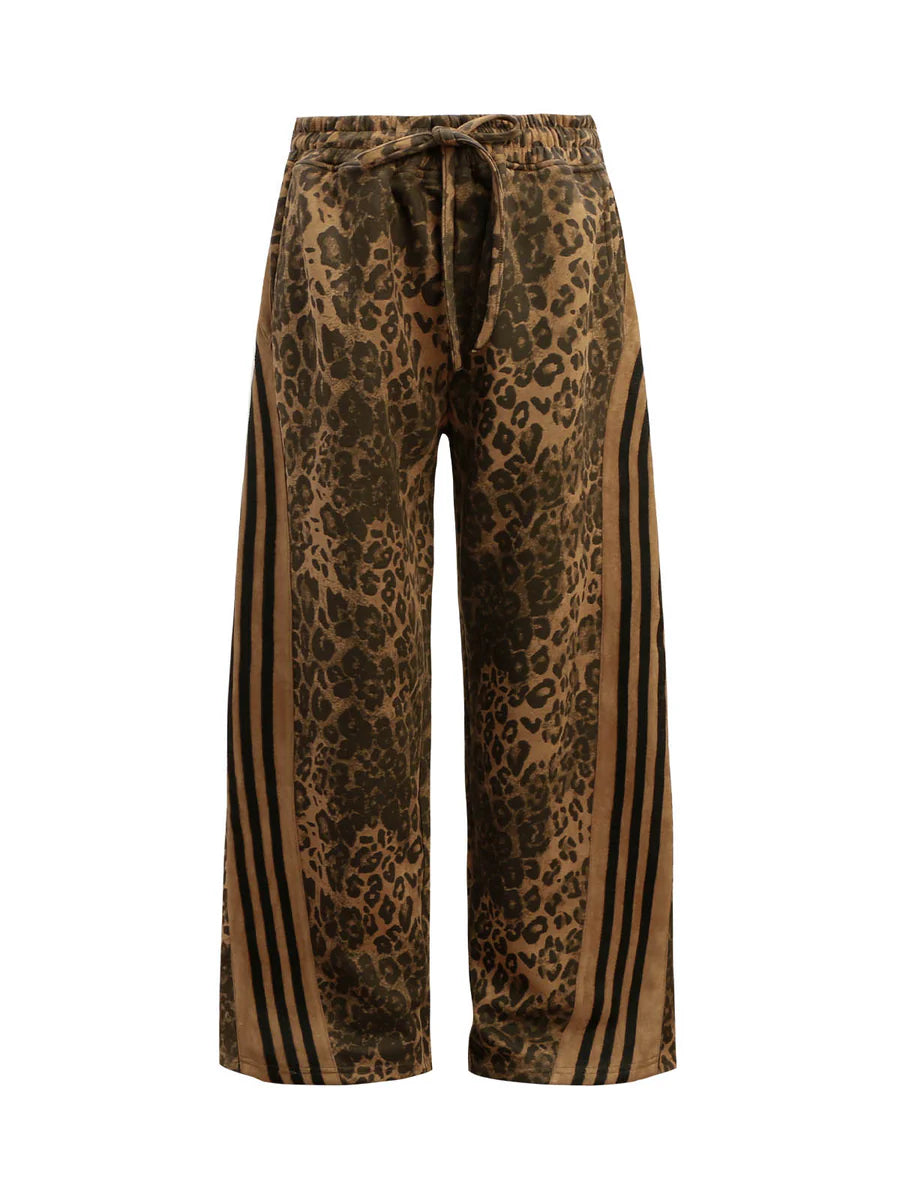 Leopard Print Suede Pants