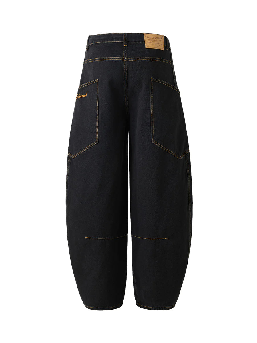 Embroidered Barrel Leg Jeans