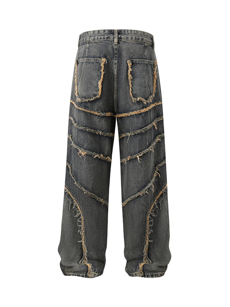 Distressed Raw Edge Jeans