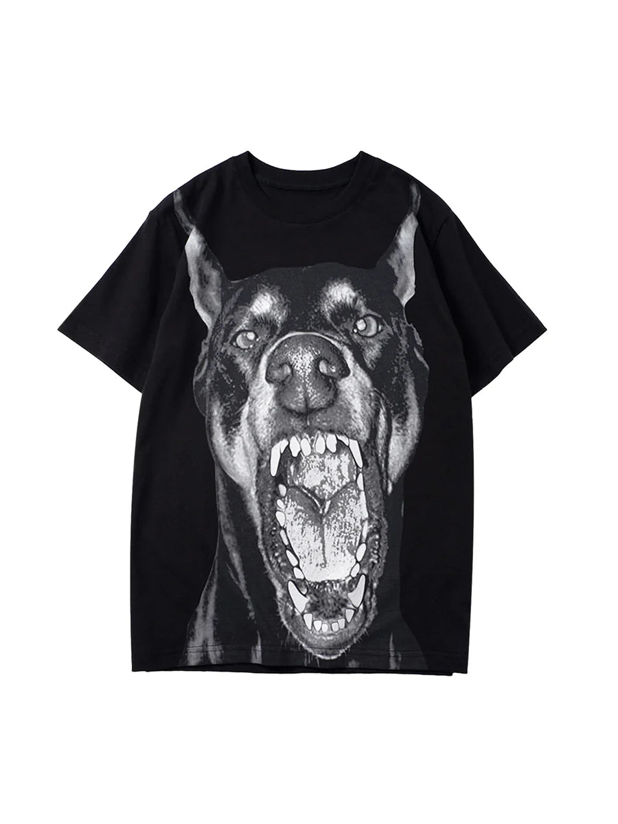 3D Printed Doberman Dog Head Hip Hop T-shirt - 2063