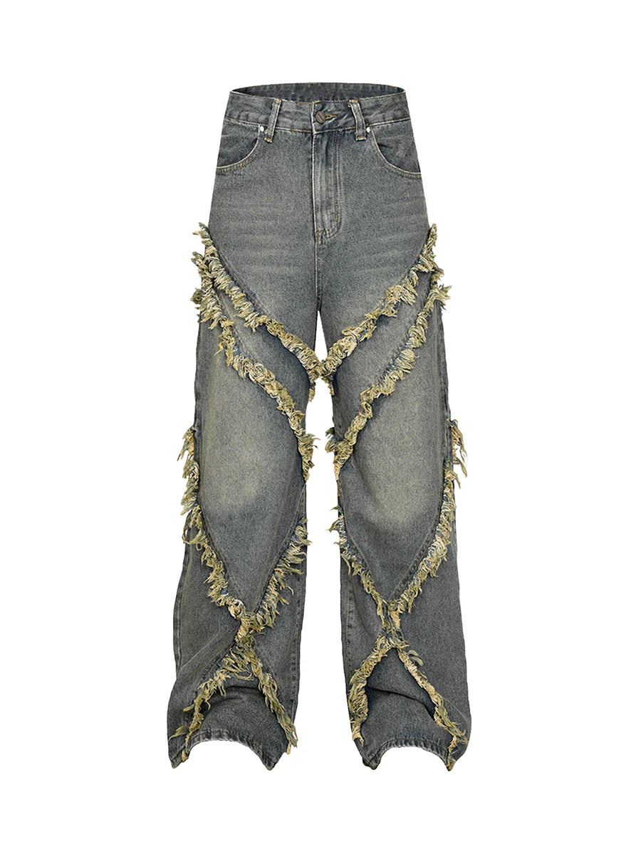 High Street Hip Hop Washed Distressed Jeans - 2069