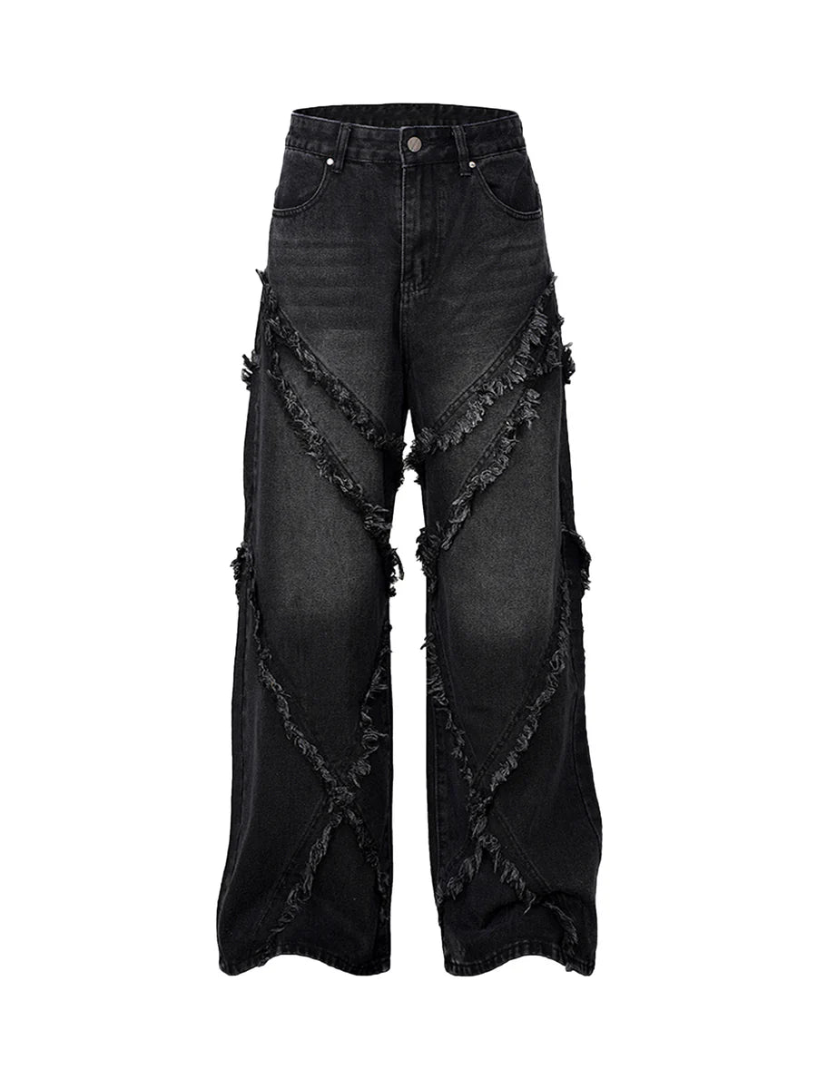 High Street Hip Hop Washed Distressed Jeans - 2069