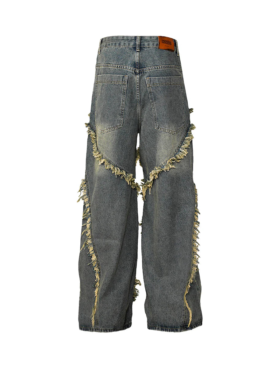 High Street Hip Hop Washed Distressed Jeans - 2069